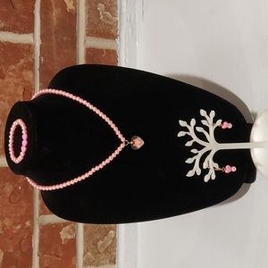 Children's Fashion Heart Necklace,  Earrings,  and Bracelet Set